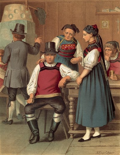 Traje alemão, Baden, Rickesbach de Albert Kretschmer