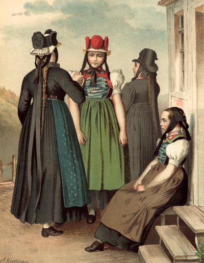 Traje alemão, Baden, St Georgen, Tennenbrunn de Albert Kretschmer