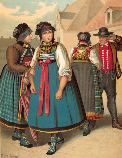 Traje alemão, Baviera, Dachau de Albert Kretschmer
