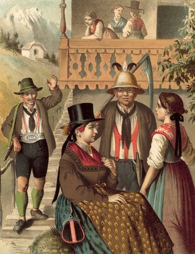 Traje Alemão, Áustria, Pinzgau de Albert Kretschmer