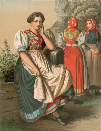 Traje alemão, Silésia, Tzarnowany de Albert Kretschmer