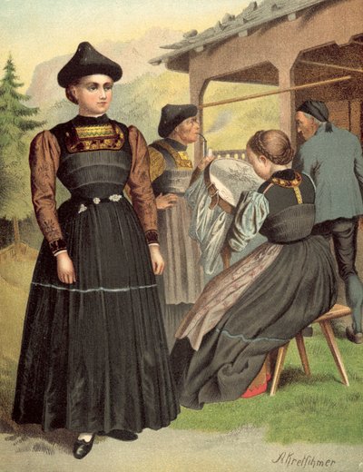 Traje alemão, Vorarlberg, Bregenzerwald de Albert Kretschmer