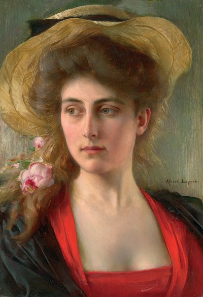 Elegante (óleo no painel) de Albert Lynch