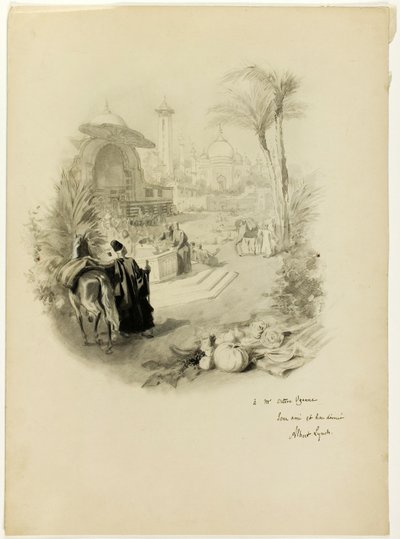 Estudo para Ilustração para Aline, Rainha da Golconda de Albert Lynch