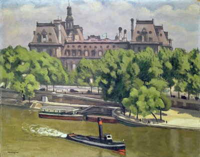 O Hotel de Ville and the Seine, Paris de Albert Marquet