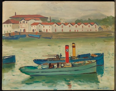 Saint-Jean-de-Luz, Bateau de Peche (óleo sobre painel) de Albert Marquet