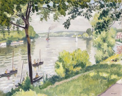 Os Bancos de Triel (O Rebocador); Berge a Triel (Le Remorqueur) de Albert Marquet