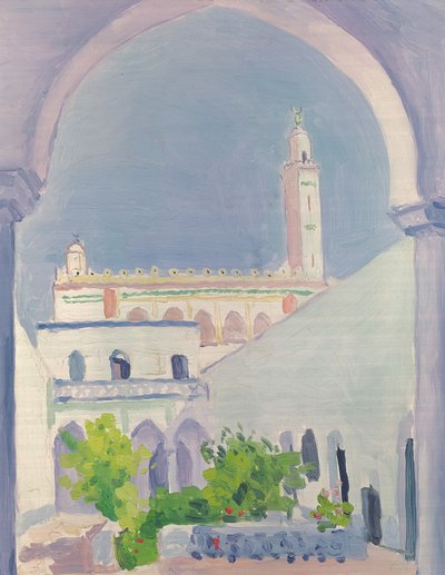 A Mesquita de Laghouat, c.1939 (óleo sobre painel de madeira) de Albert Marquet