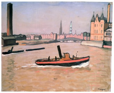 O porto de Hamburgo, 1909. de Albert Marquet