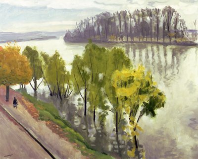 The Seine at La Frette in Autumn, c.1939-40 (óleo sobre tela) de Albert Marquet