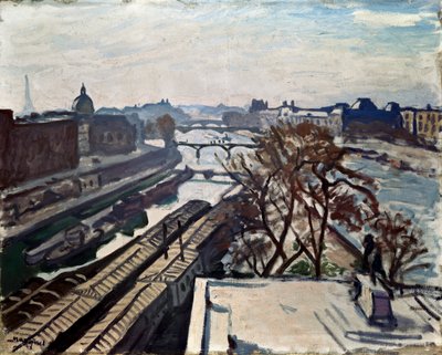 Vista do Sena e a estátua de Henrique IV, c1906. de Albert Marquet