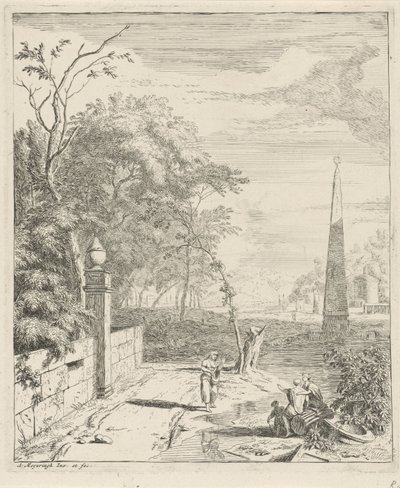 Paisagem com um obelisco
Paisagens (título da série) de Albert Meyering