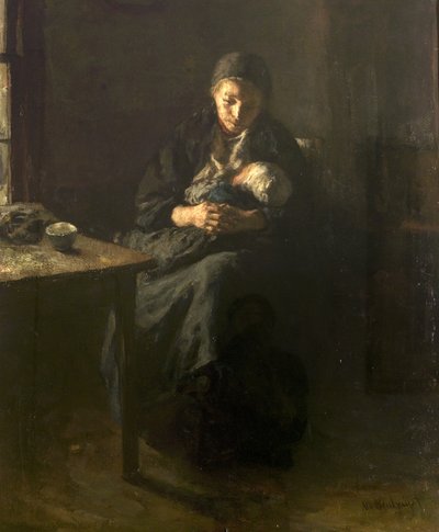 Amor Materno (tristeza), c.1857 de Albert Neuhuys