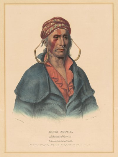 Payta Kootha, uma guerreira Shawnee de Albert Newsam, after Henry Inman, after Charles Bird King