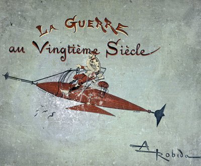 Um dirigível - em "a guerra no século XX" de Robida de Albert Robida