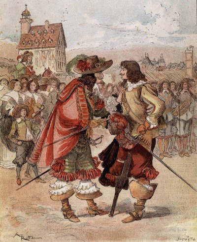 A timidez do Capitão Bellormeau - "Estou encantado em vê-lo vivo". Personagem do livro de Albert Robida. Capa "O Pequeno Francês ilustrado" de 12/02/1899. de Albert Robida
