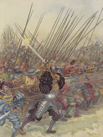 Carga do suíço em Marignan de Albert Robida