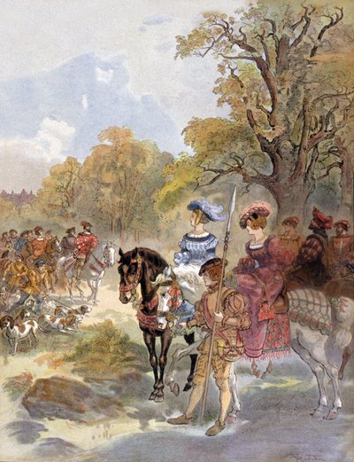 Rei francês François 1ª ilustração (1494-1547) de Albert Robida (1909) de Albert Robida
