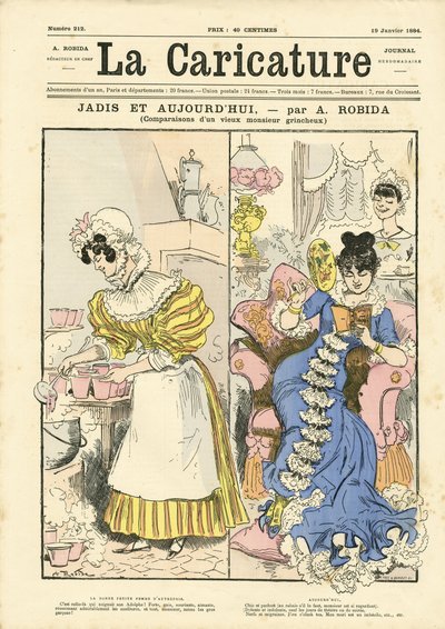 Ilustração de Albert Robida (1848-1926) para a capa de La Caricature (1880) de Albert Robida
