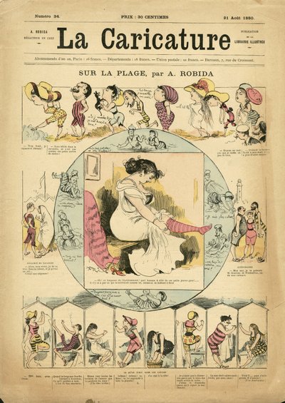 Ilustração de Albert Robida (1848-1926) para a capa de La Caricature (1880) de Albert Robida