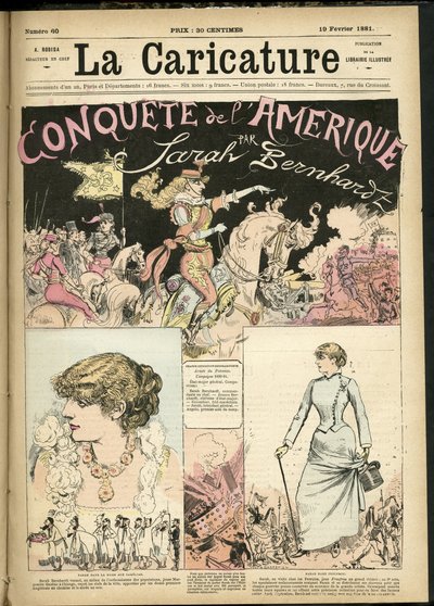 Ilustração de Albert Robida (1848-1926) para a capa de A Caricatura (1880) de Albert Robida