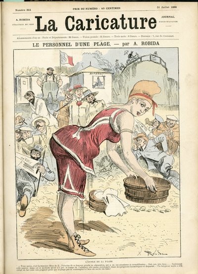 Ilustração de Albert Robida (1848-1926) para a manta de La Caricature (1880) de Albert Robida