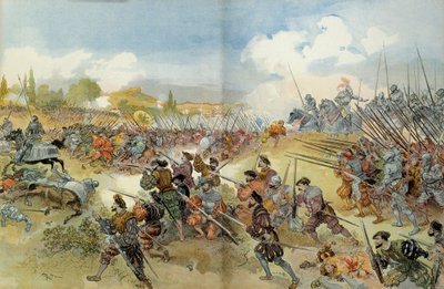 Nona Guerra Italiana (1542-1546): a Batalha de Cerejeira (Itália) de Albert Robida