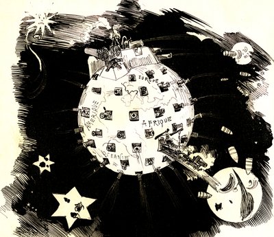 Planeta Terra em guerra (desenho) de Albert Robida