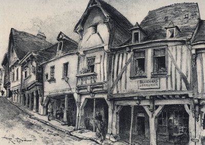 Rue Poterie a Fougeres no departamento de Ille-et-Vilaine - La vieille France - La Bretagne - textos, desenhos e litografias, de Albert Robida (1848-1926) de Albert Robida