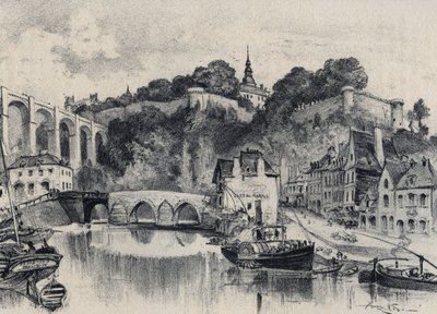 A Cidade de Dinan - França Antiga - Bretanha - textos, desenhos e litografias, de Albert Robida (1848-1926) final do século XIX sem data de Albert Robida