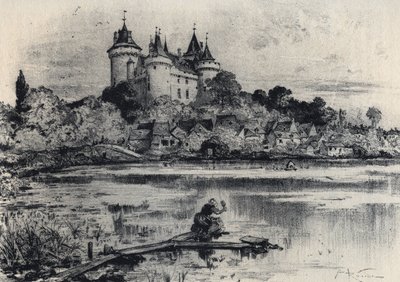O castelo de Combourg em Ille-et-Vilaine - Velha França - Bretanha - textos, desenhos e litografias, de Albert Robida (1848-1926) finais do século XIX sem data de Albert Robida