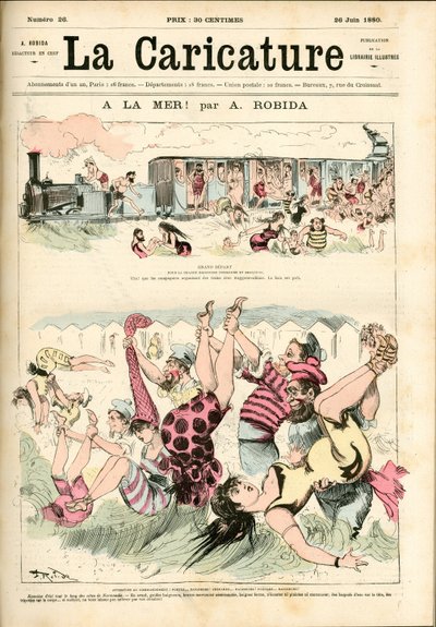 Para o mar! 1880 (gravura) de Albert Robida