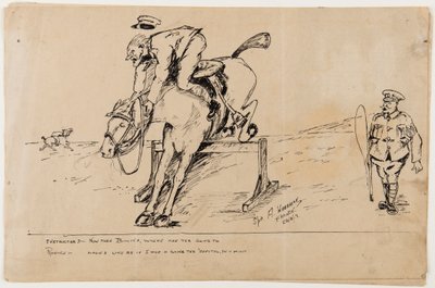 Cartum da Primeira Guerra Mundial, 22 de setembro de 1917 (caneta e tinta no papel) de Albert Warbrick