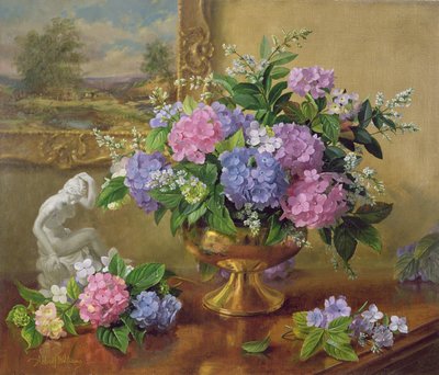 AB211B Natureza morta de hortênsias e lilases de Albert Williams