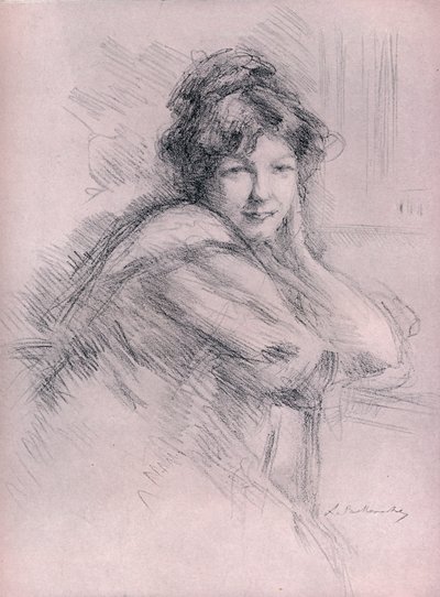 Retrato de litografia de uma mulher, c1905 de Albert de Belleroche