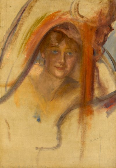 Estudo para mulher com harpa, c.1902 de Albert de Belleroche