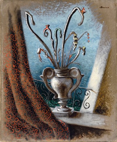 Flores (óleo sobre tela) de Alberto  Savinio