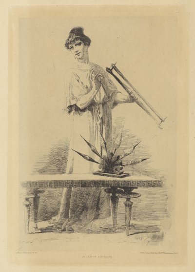 mulher girando Fileuse antique (título no objeto) de Alberto Maso Gilli