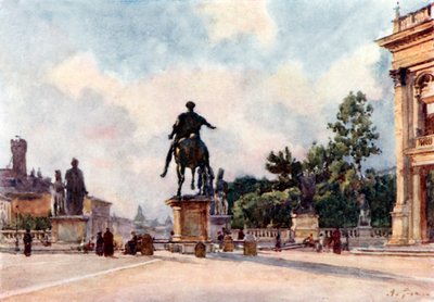Estátua de bronze de Marco Aurélio no Capitólio de Alberto Pisa