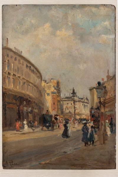 Regent Street (óleo sobre cartão) de Alberto Pisa
