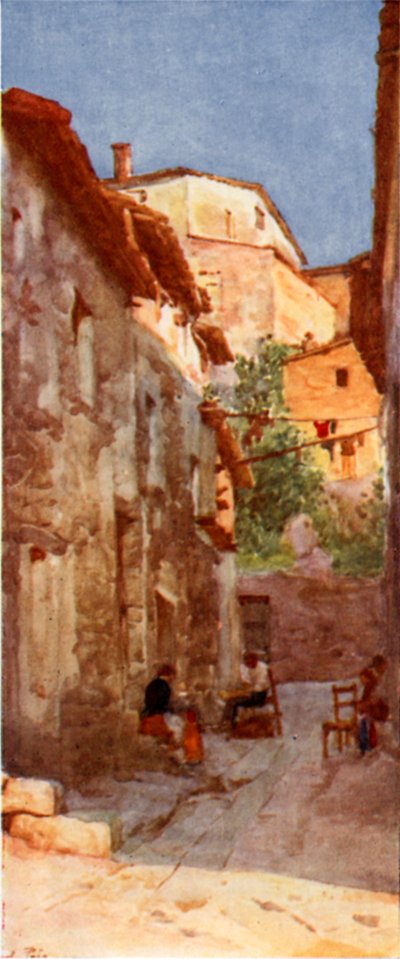 Village Street em Anticoli, nas colinas de Sabine de Alberto Pisa