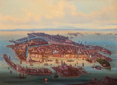 Vista aérea de Veneza, 1867. de Alberto Rieger