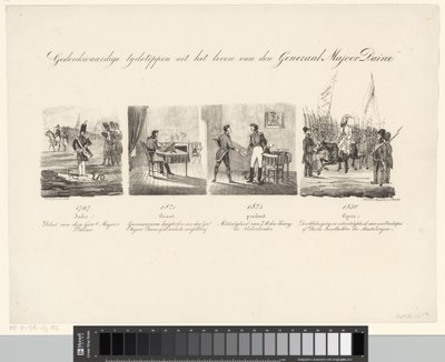 Desenho animado sobre o General Daine
Momentos memoráveis na vida do Major General Daine (título sobre o objecto) de Albertus Verhoesen