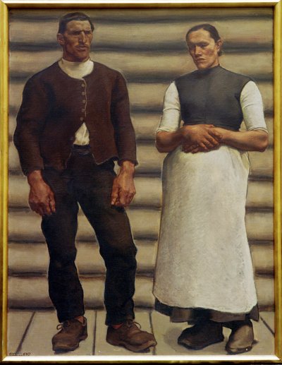 O casal humano (pintura sobre tela) de Albin Egger-Lienz
