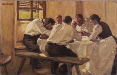 Almoço A Sopa, Versão II, 1910 de Albin Egger Lienz