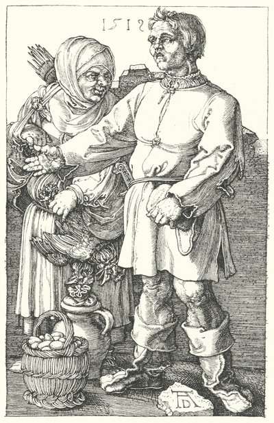 Agricultores que vendem os seus produtos de Albrecht (after) Durer or Duerer