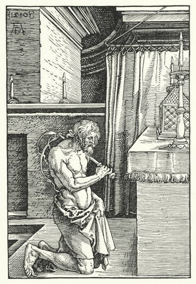 Rei David Doing Penance (gravura) de Albrecht (after) Durer or Duerer