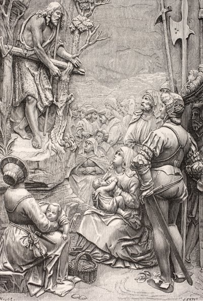 São João Batista Pregando no Deserto (gravura) de Albrecht (after) Durer or Duerer