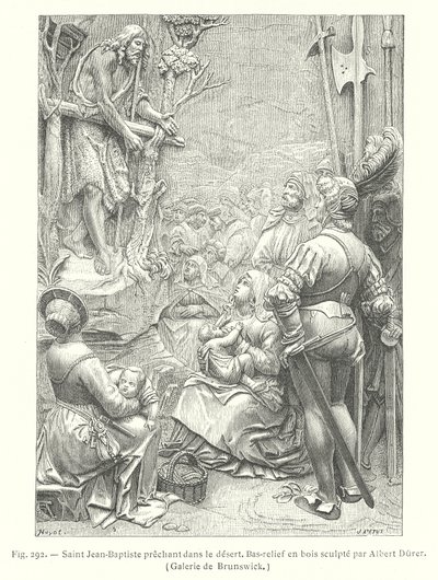 Pregação de São João Batista no deserto (gravura) de Albrecht (after) Durer or Duerer