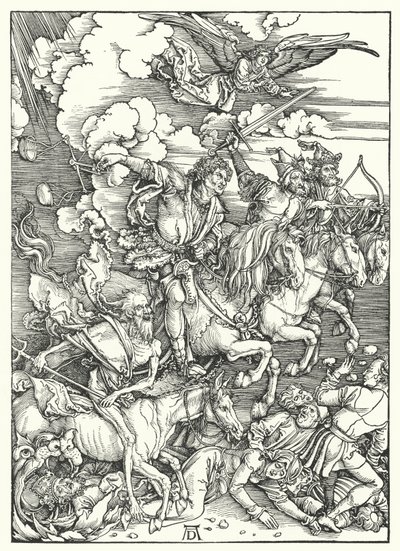 Os Quatro Cavaleiros do Apocalipse (gravura) de Albrecht (after) Durer or Duerer